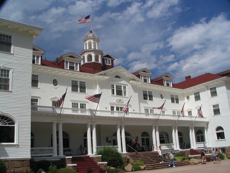 White building with American flags