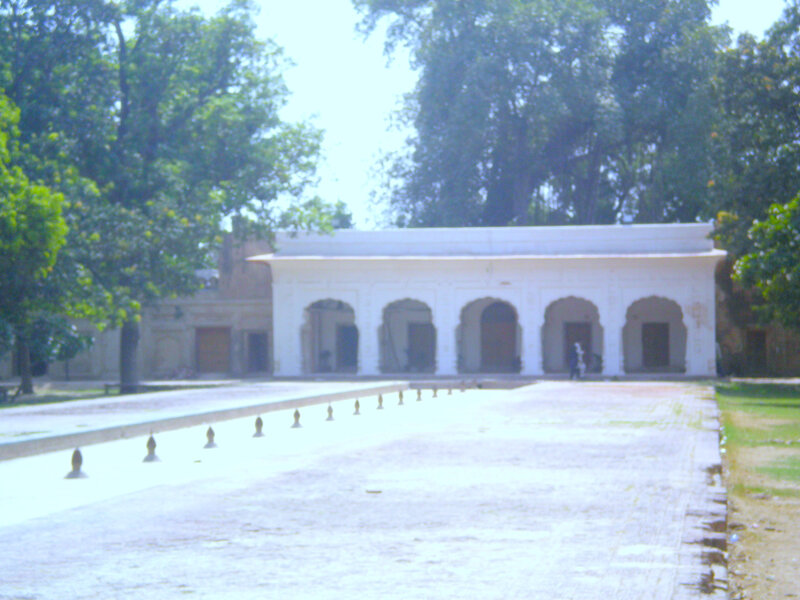 white building with arches