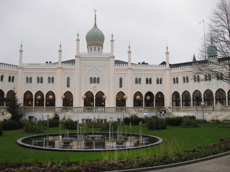 White building with green dome