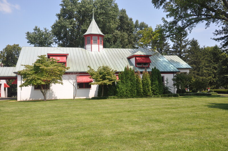 White Building with Red Roof — Green