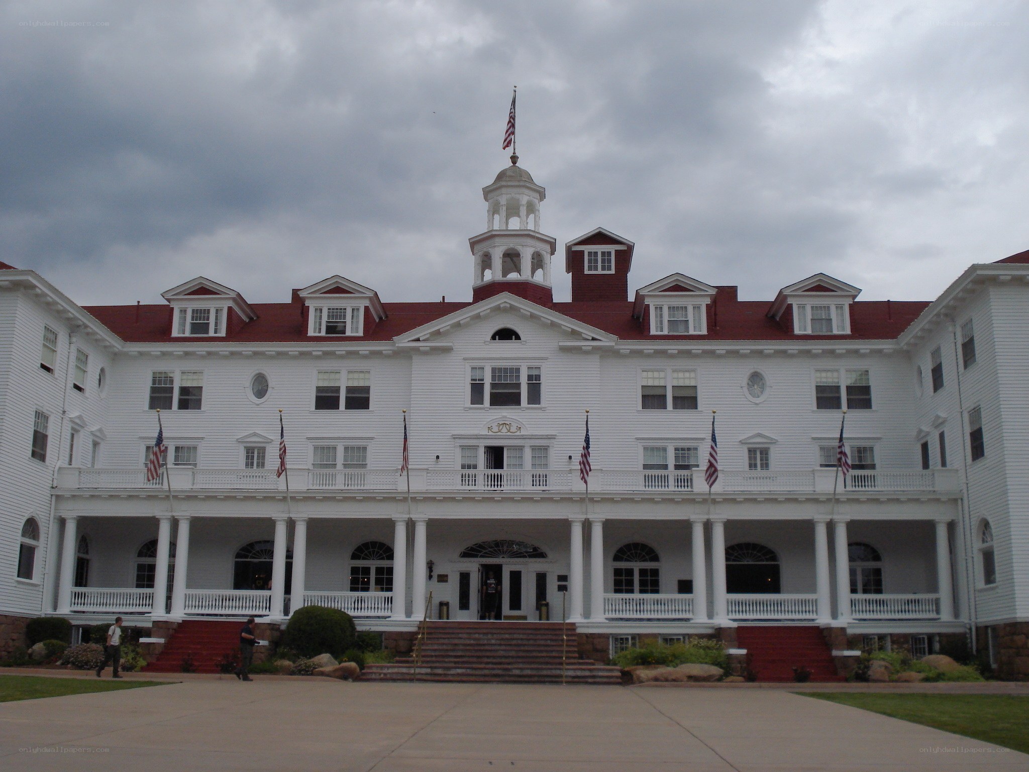 white building with red roof
