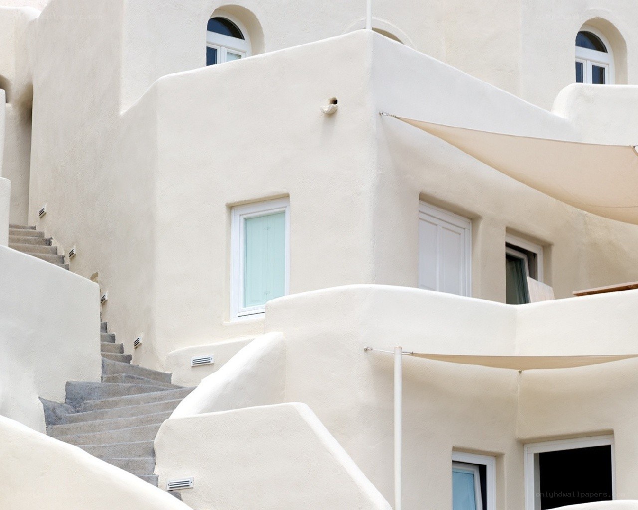 White building with stairs