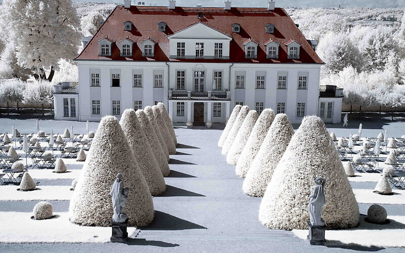 White Building with Topiary