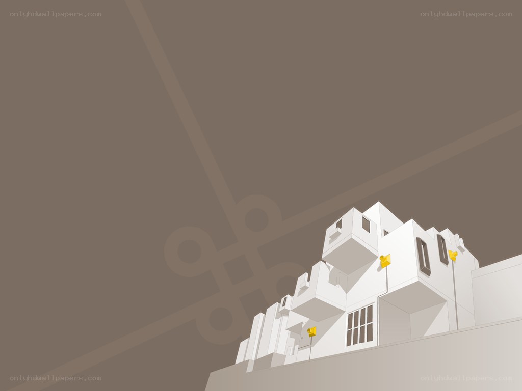 white building with yellow accents