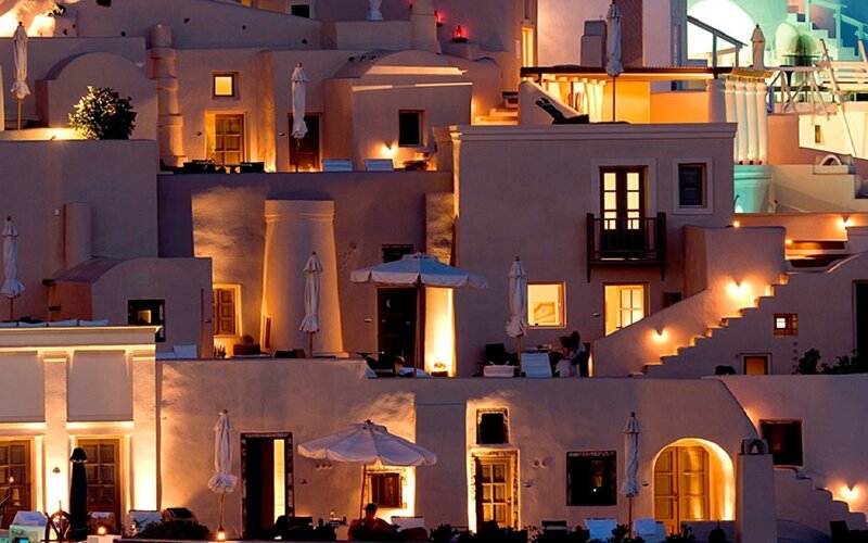 White Buildings at Night — Serene
