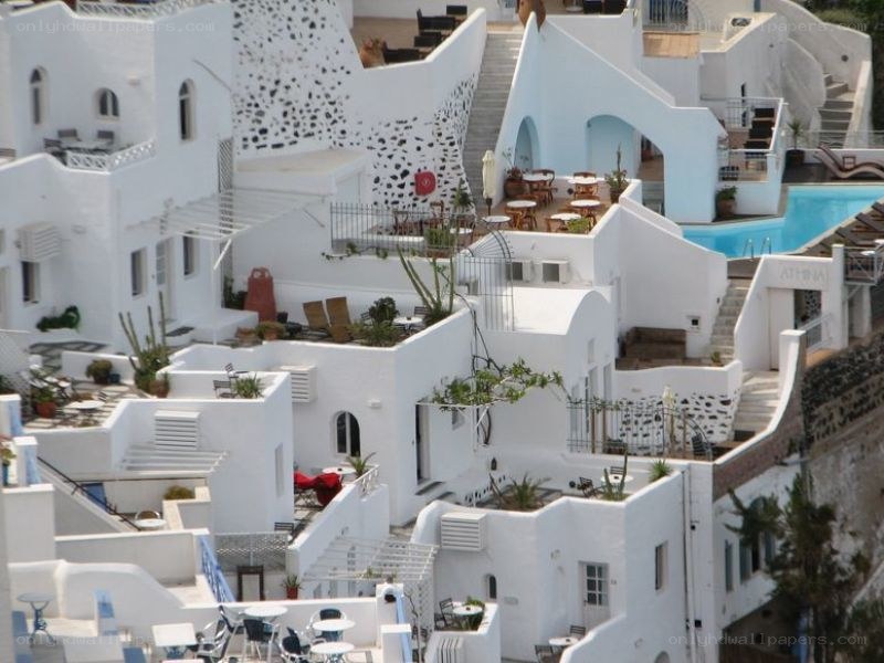White buildings in Santorini