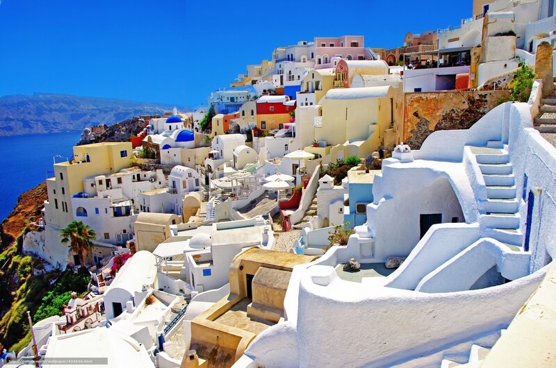 White buildings on a Greek island