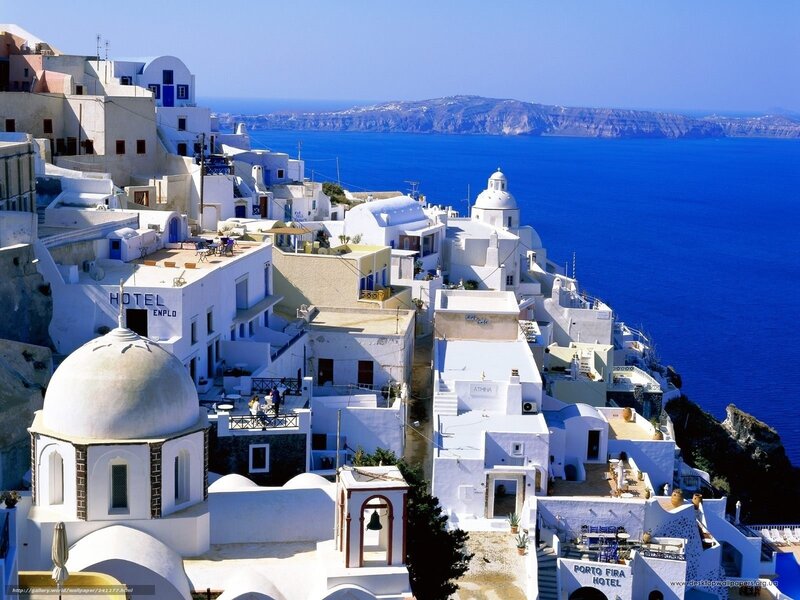White buildings on a Greek island
