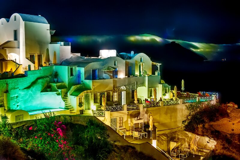 White Buildings on Cliff — Dramatic