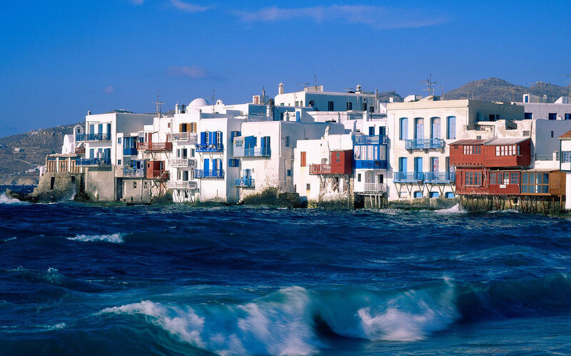 White Buildings on Coast — Blue, Dramatic