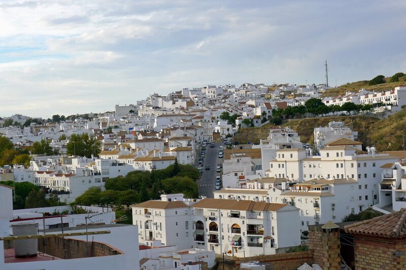 White Buildings on Hillside — Serene, Afternoon, Photograph, Trees