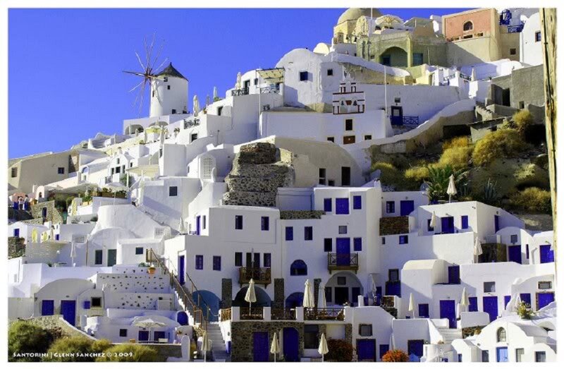 White Buildings on Hillside — Serene, Afternoon