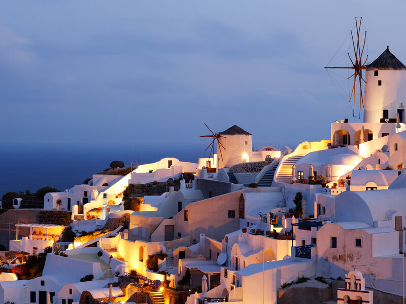 White Buildings on Hillside — Serene