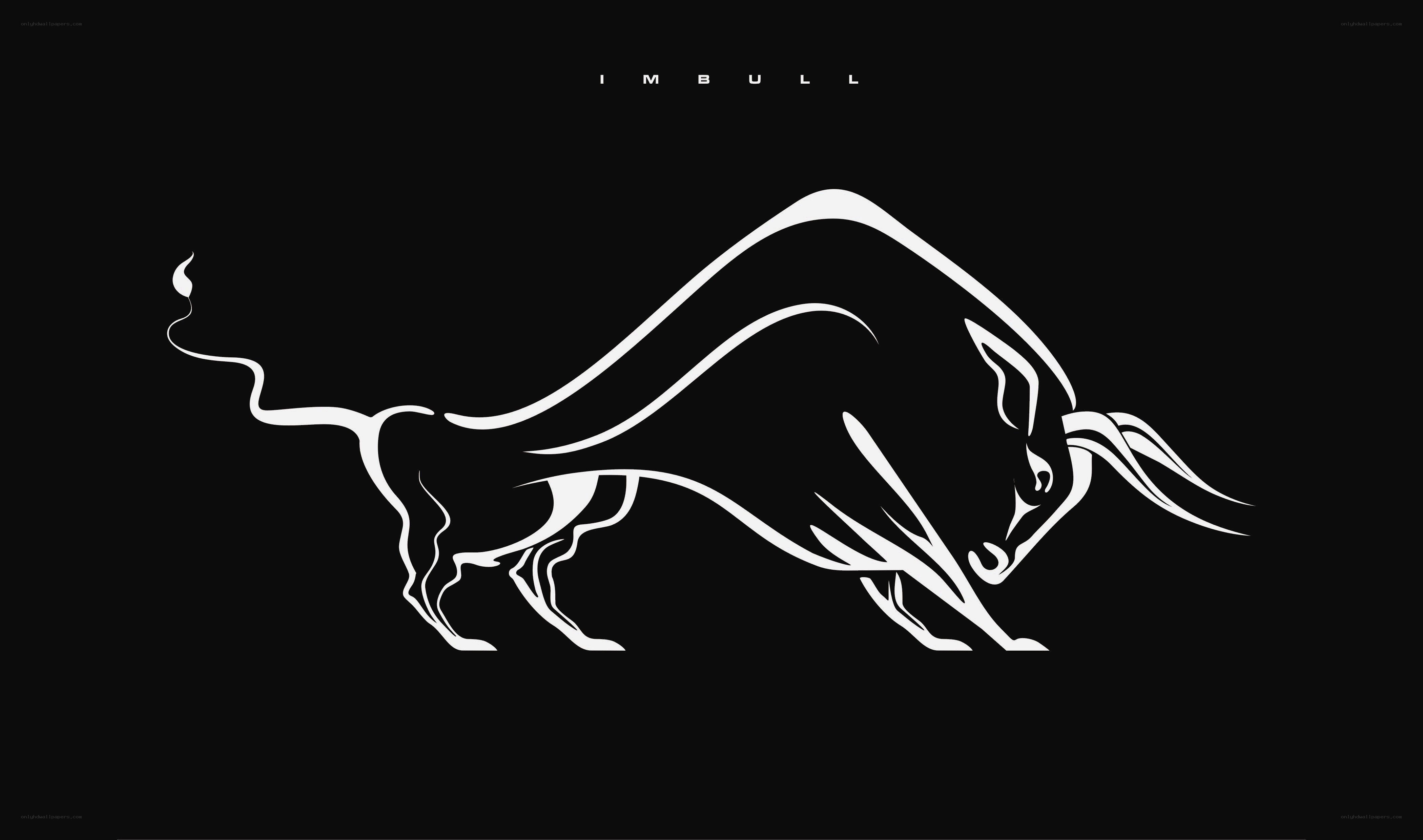 White bull logo on black