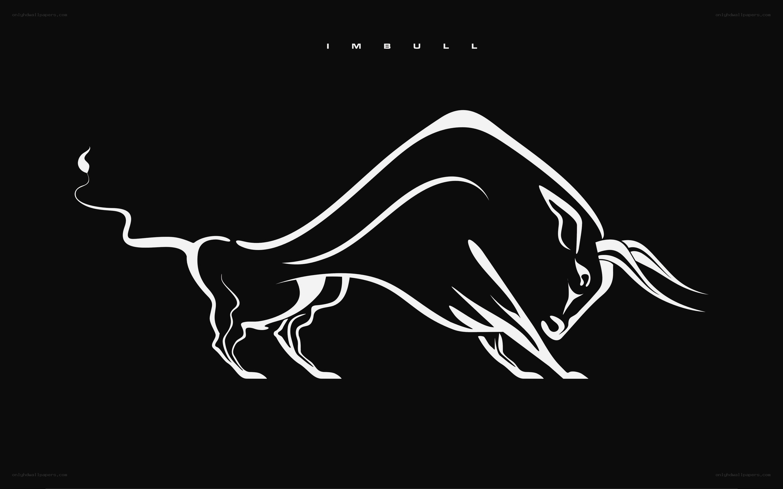White bull silhouette on black