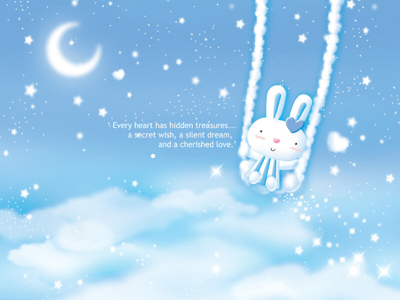 White Bunny on Swing