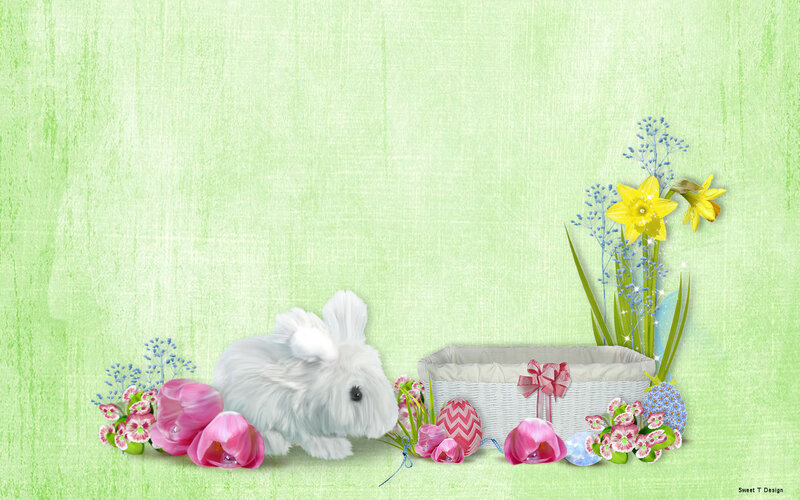 White Bunny with Basket