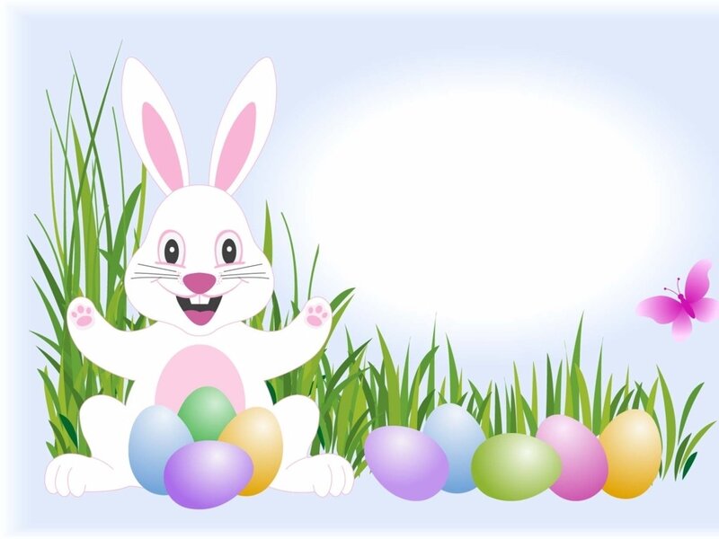 White Bunny with Eggs