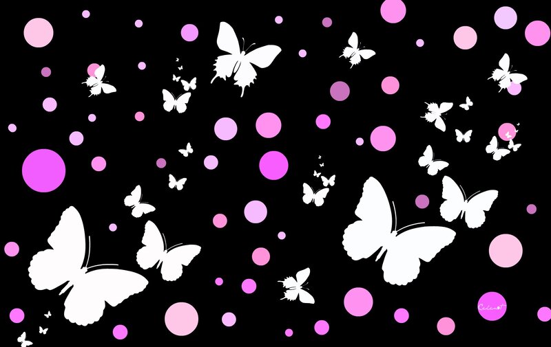 White Butterflies on Black