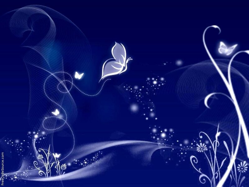White Butterflies on Blue
