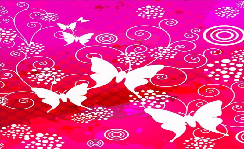 White Butterflies on Pink