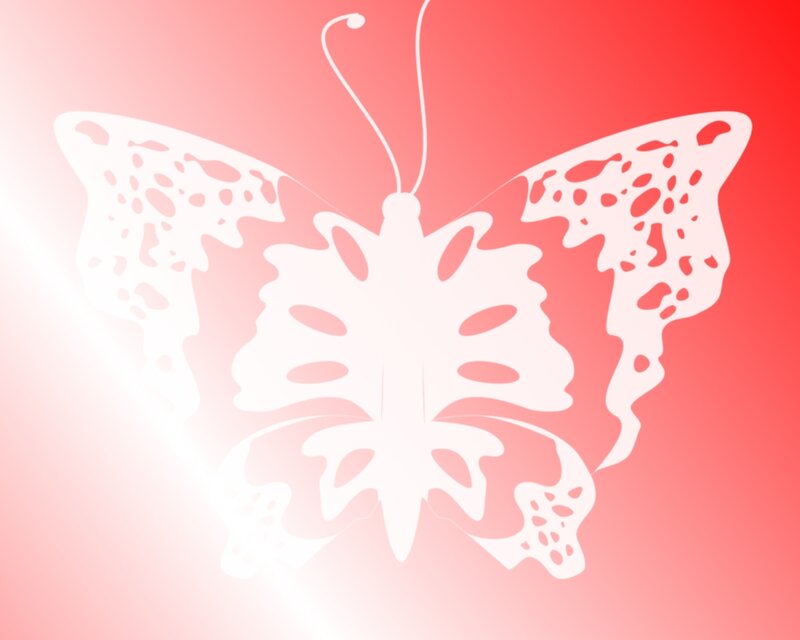 white butterfly on red background