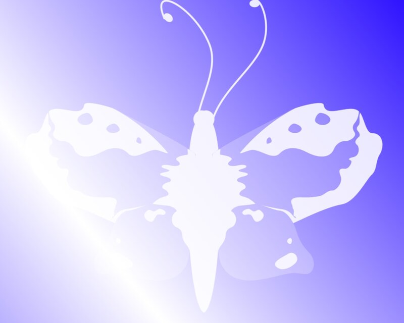 White Butterfly Silhouette — Purple