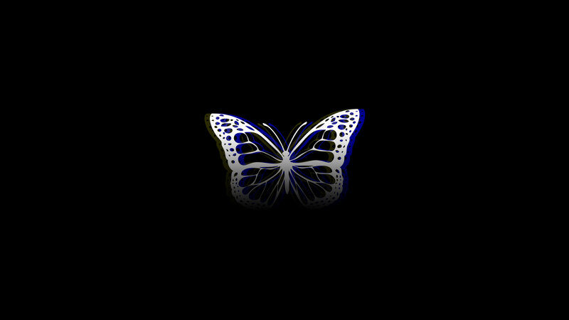 White Butterfly with Blue Outline