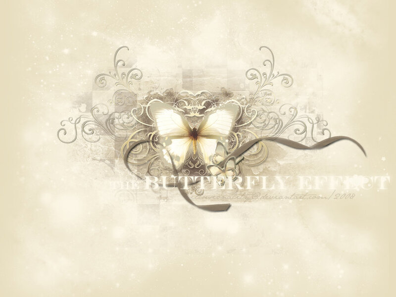 White Butterfly with Swirls