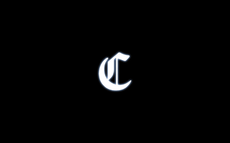 white c logo on black