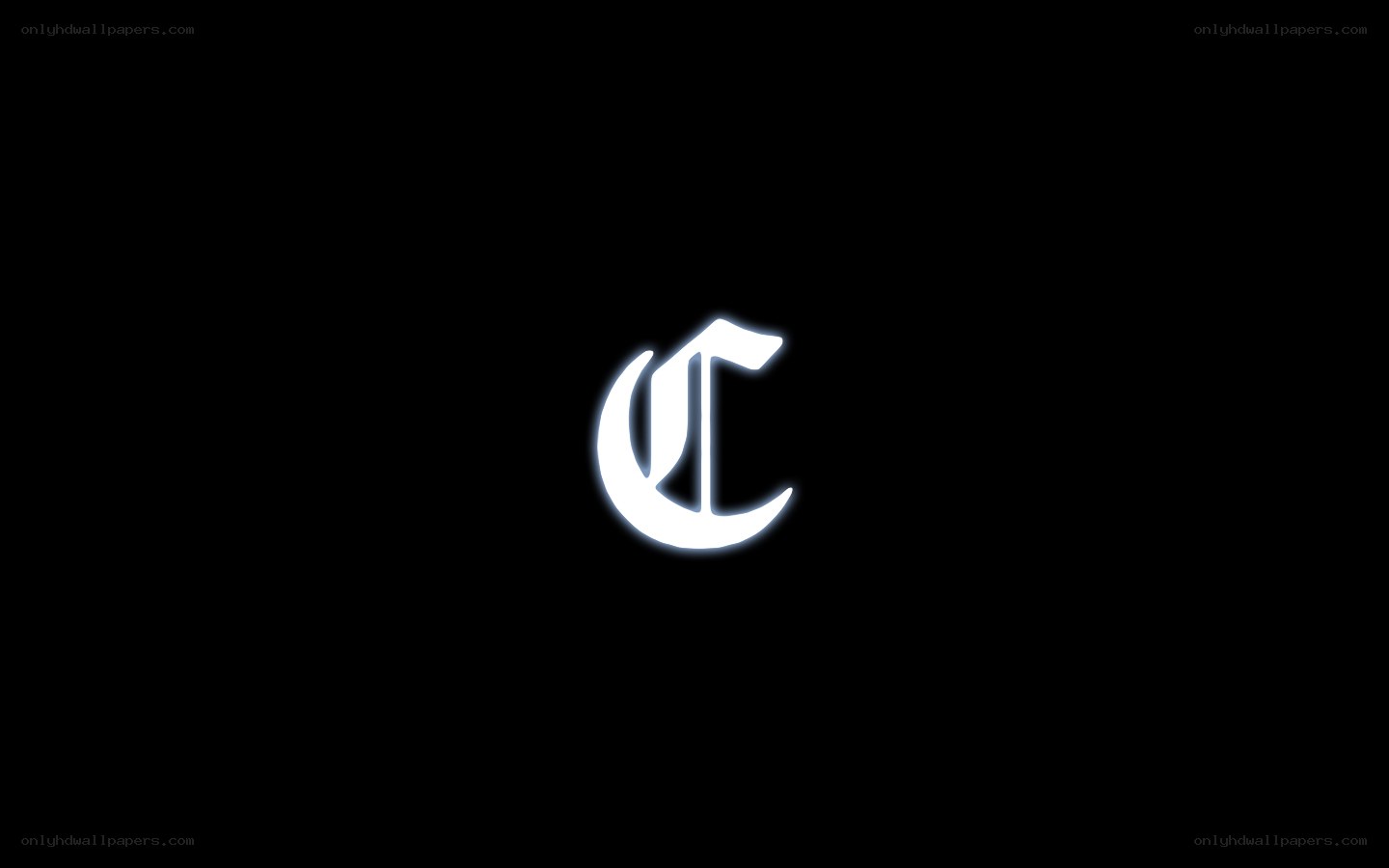 white c logo on black