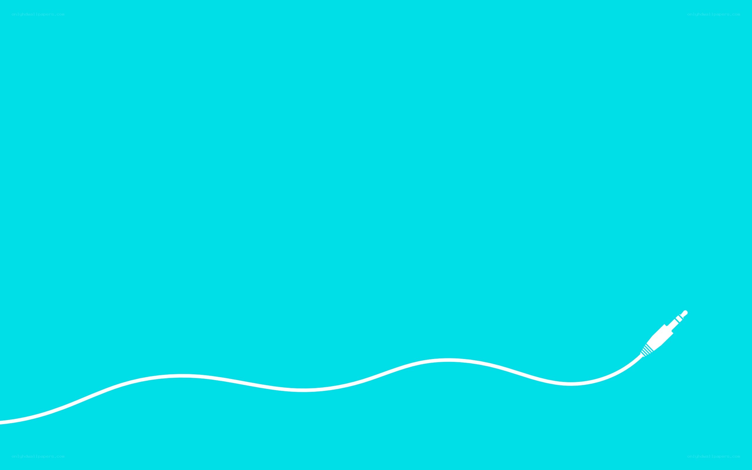 white cable on blue background