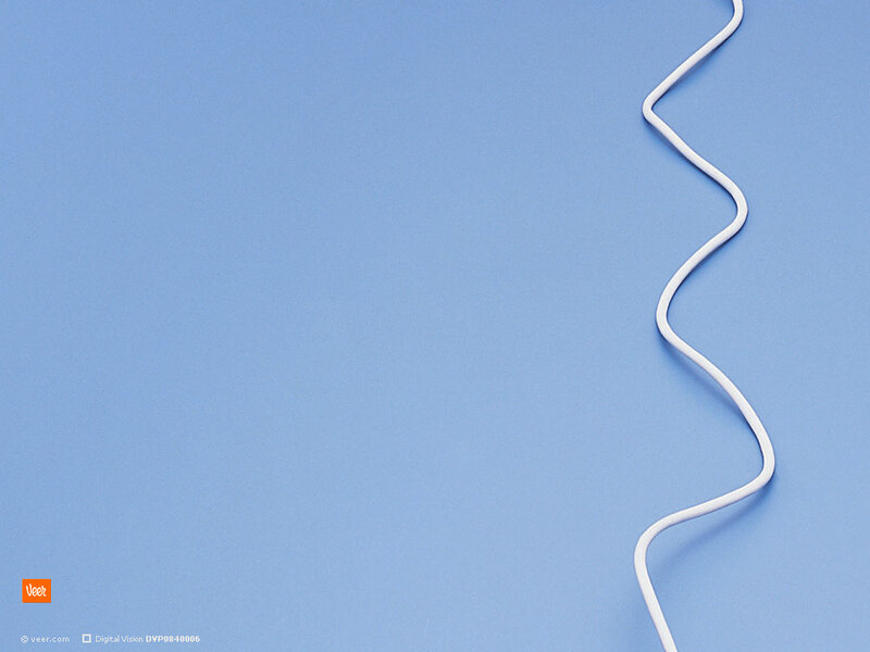 white cable on blue background