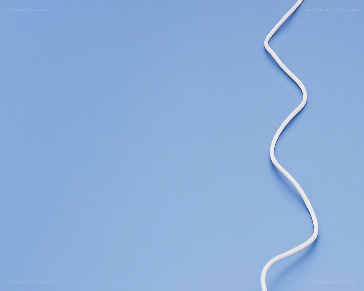 white cable on blue background