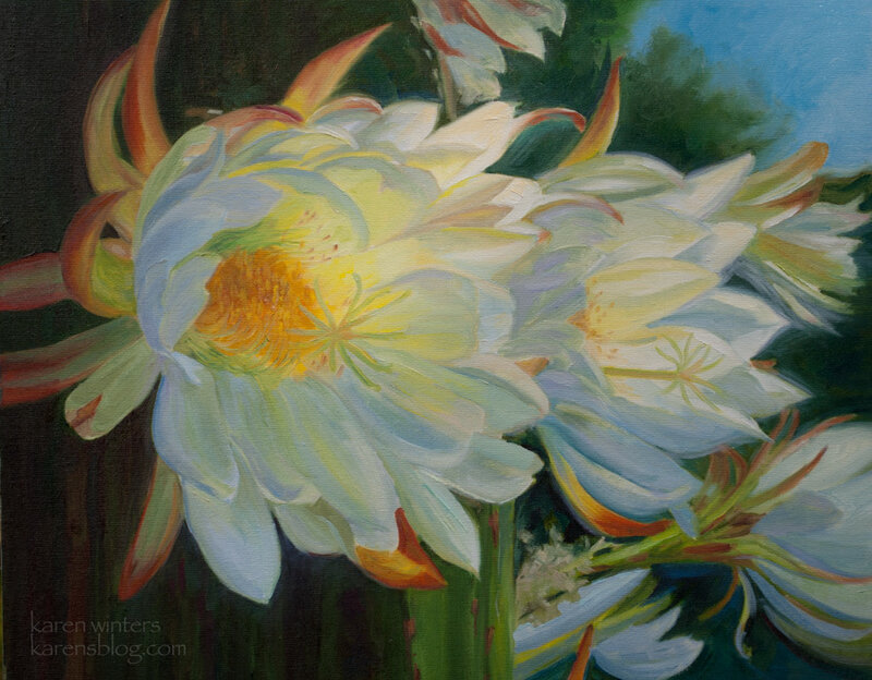 White Cactus Flowers — Serene