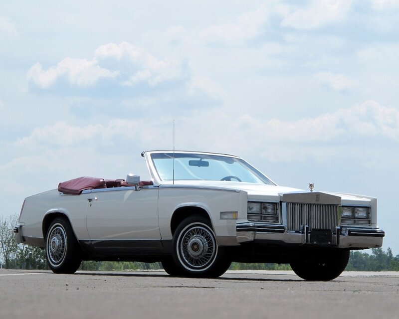 White Cadillac convertible