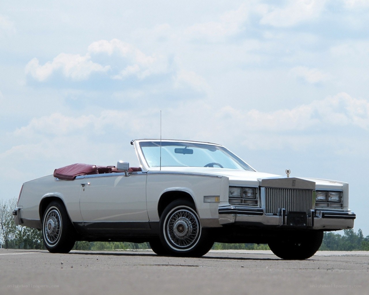 White Cadillac convertible