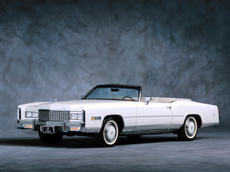 White Cadillac Convertible — Dramatic, Photograph