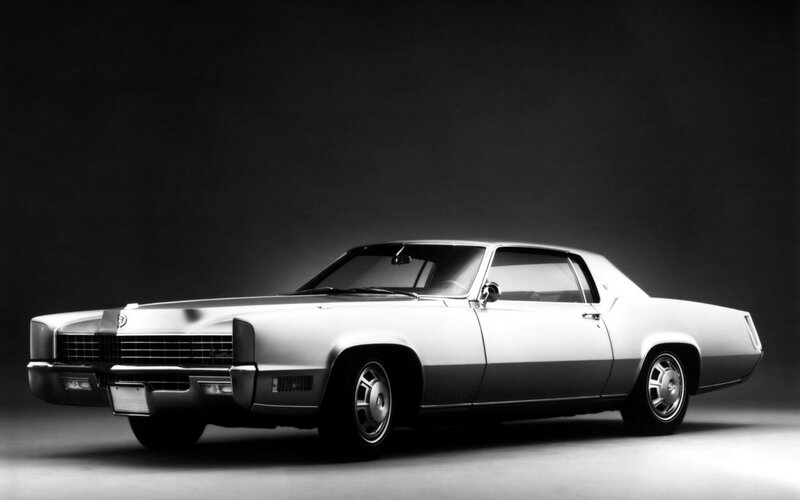 White Cadillac Coupe — Black
