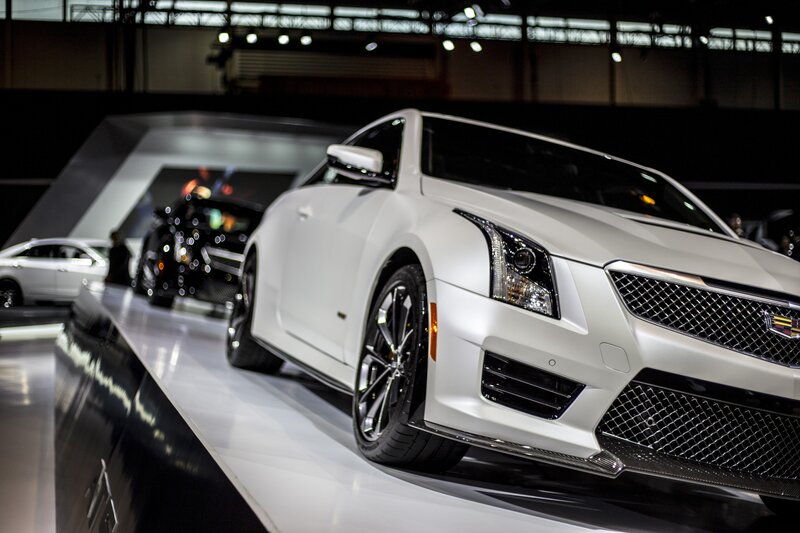 White Cadillac Coupe — Dramatic, Photograph, Car Show