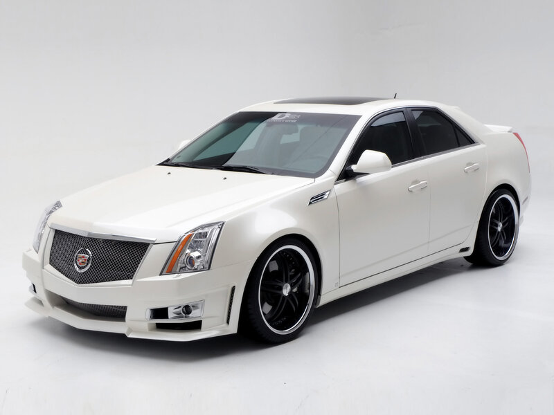 White Cadillac Coupe — Neutral, Photograph, Black Wheels