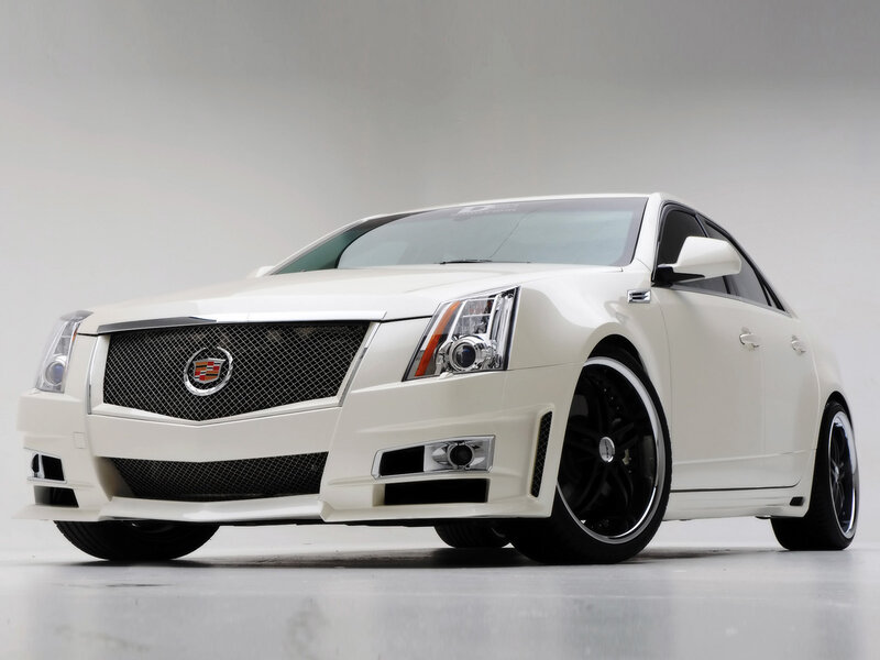 white cadillac sedan