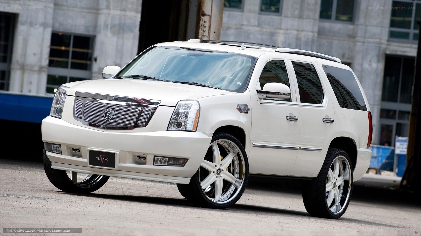 white cadillac suv