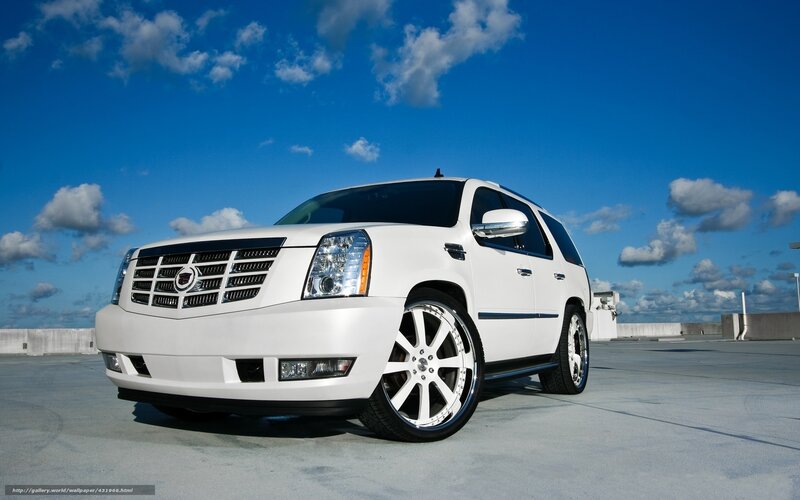 White Cadillac Suv — Dramatic, Afternoon, Photograph