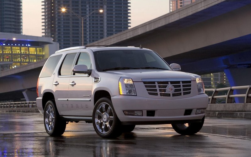 White Cadillac Suv — Silver