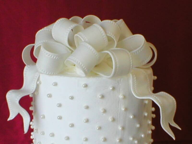 White Cake with Bow