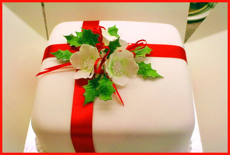 White Cake with Ribbon