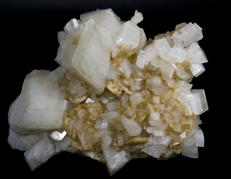 white calcite crystals