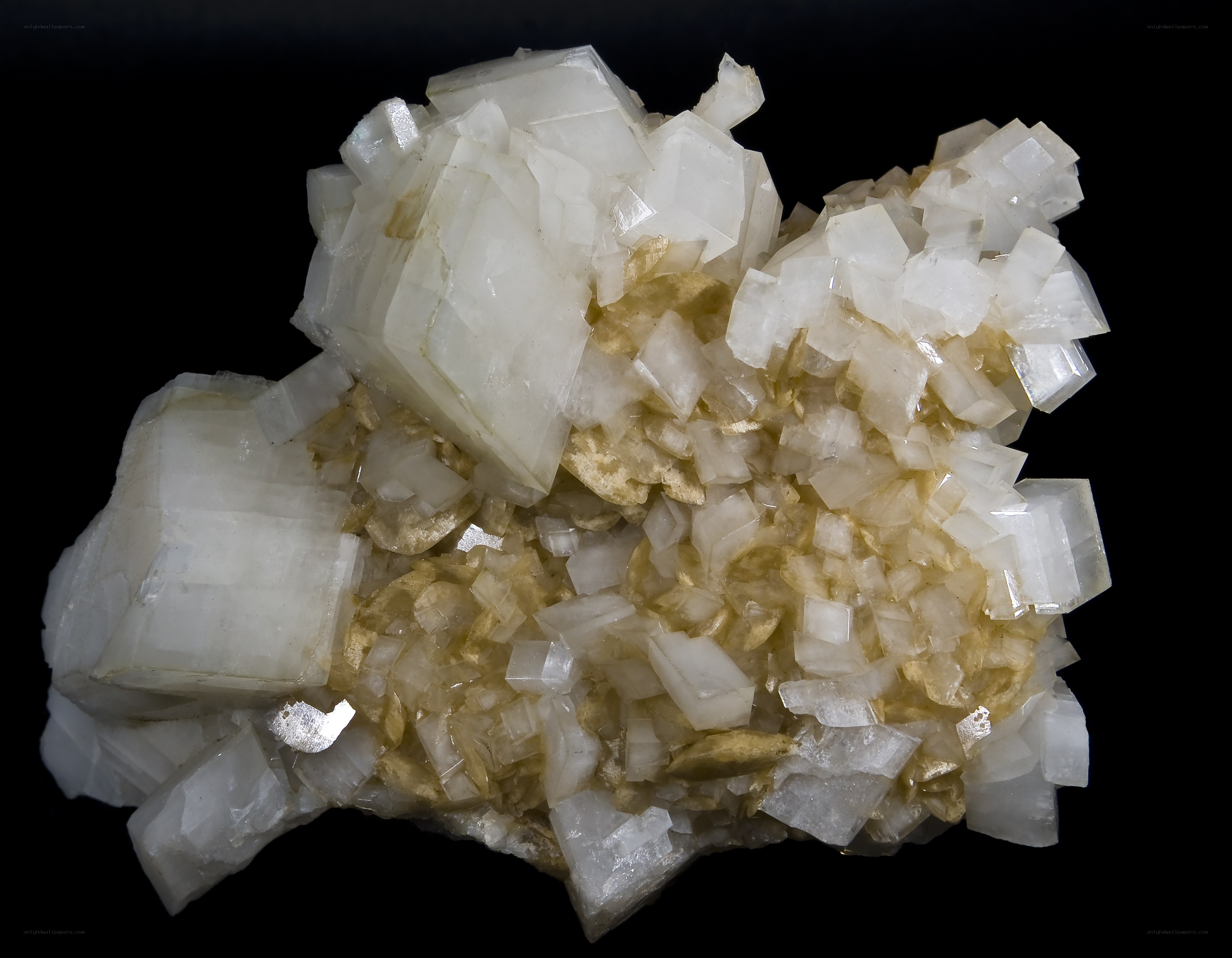 white calcite crystals
