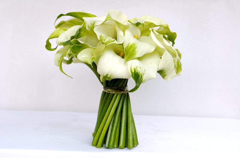 White Calla Lilies Bouquet — Calm, Photograph